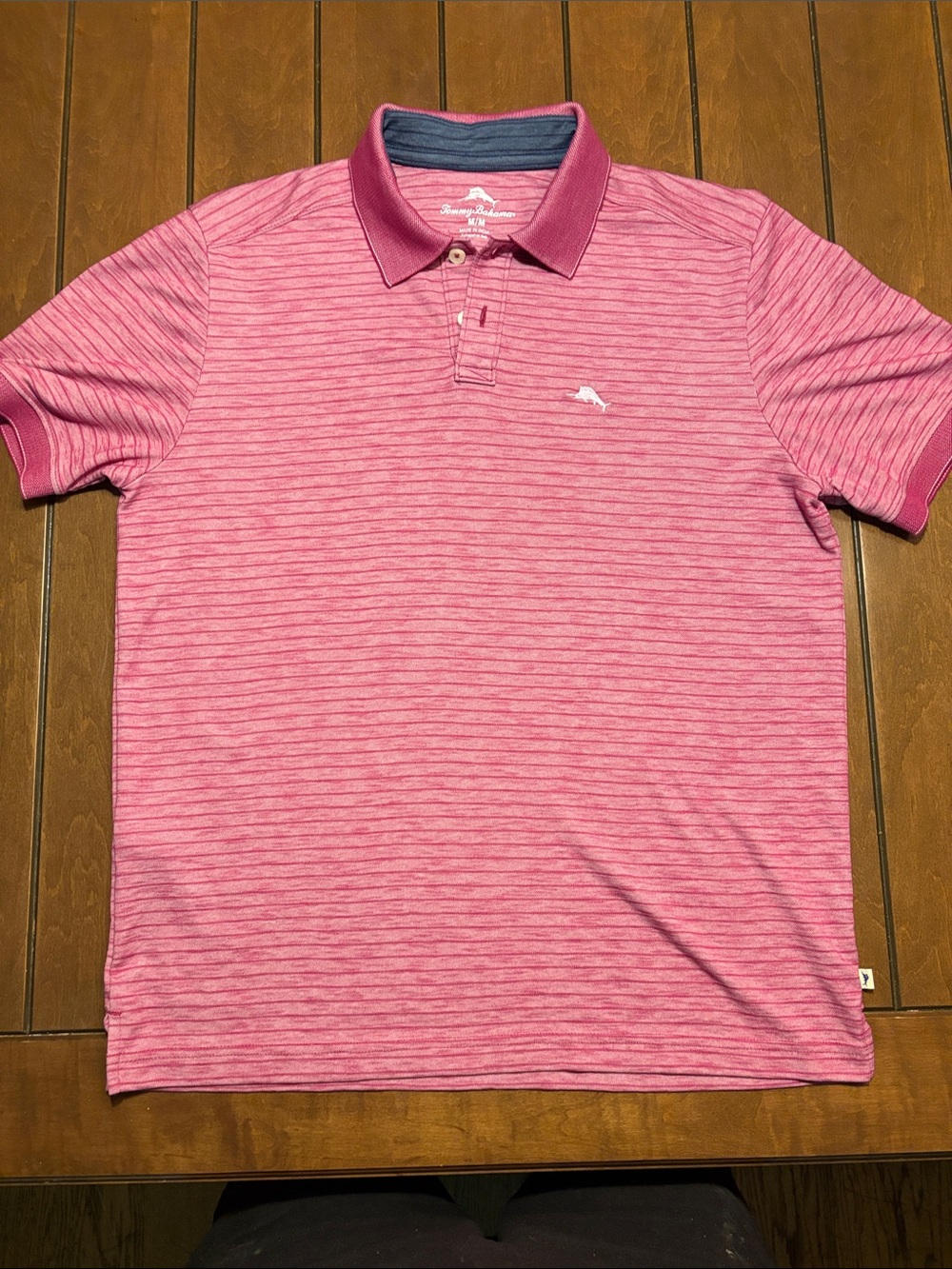 Tommy Bahama Fuscia Striped Polo Shirt
